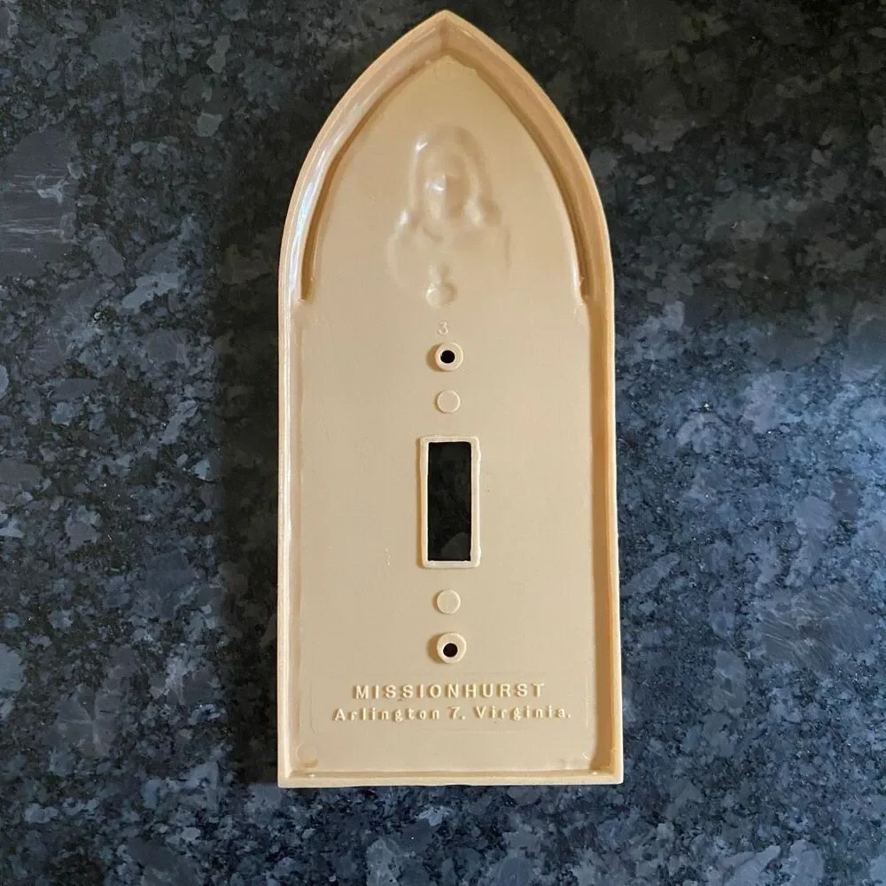 Rare 1970s Sacred Heart Monastery Jesus Light Switch Cover W/ Blessing